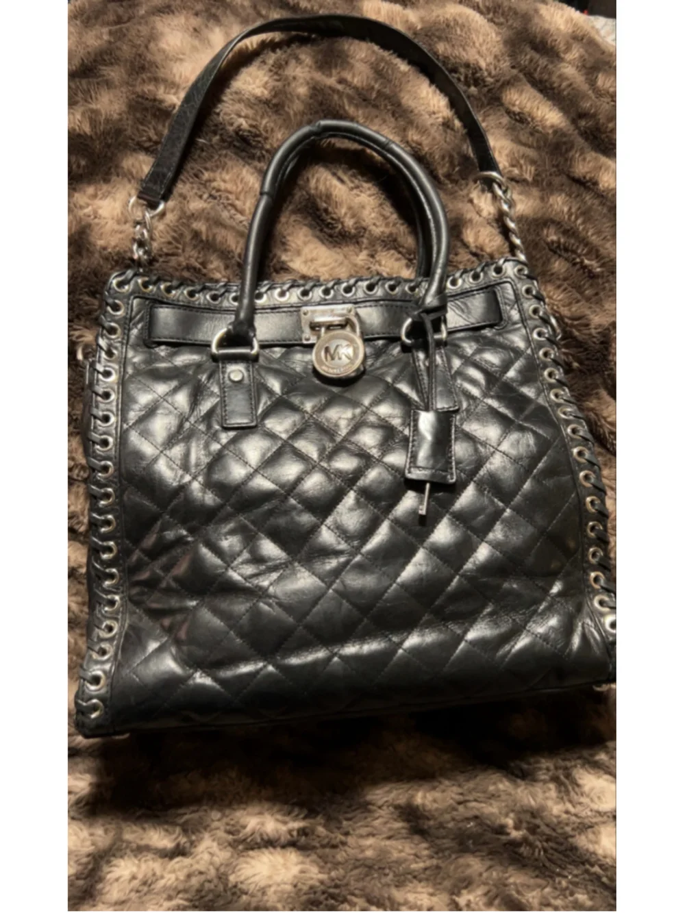 Women's Michael Kors Quilted Hippie Grommet Hamilton